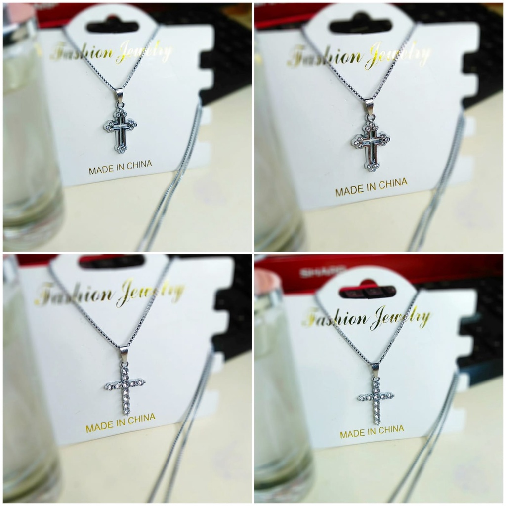 AV416 Grosir Kalung Silver Motif Kalung Dewasa Permata