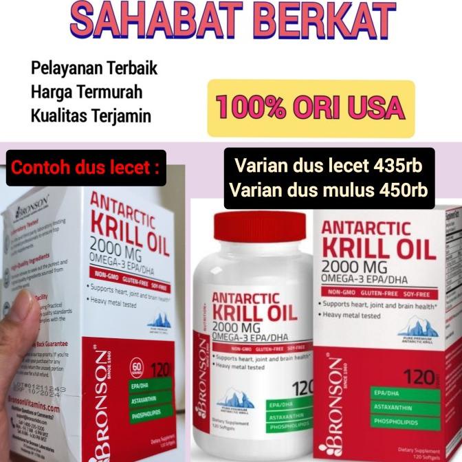 Bronson Antarctic Krill Oil 1000 mg 2000 mg 60 120 180 softgel