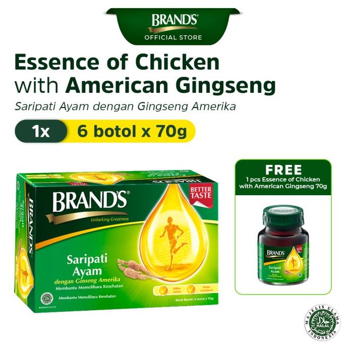 BRAND'S Saripati Ayam dengan Ginseng Amerika 70 Gr Extra 1 Botol