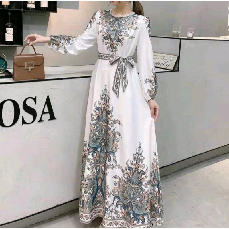 NAVISHA - GAMIS 6720 SILK CANTIK IMPORT PREMIUM / UKURAN LD 110 CM, PJ 146 CM  / PAKAIAN GAMIS BAHAN