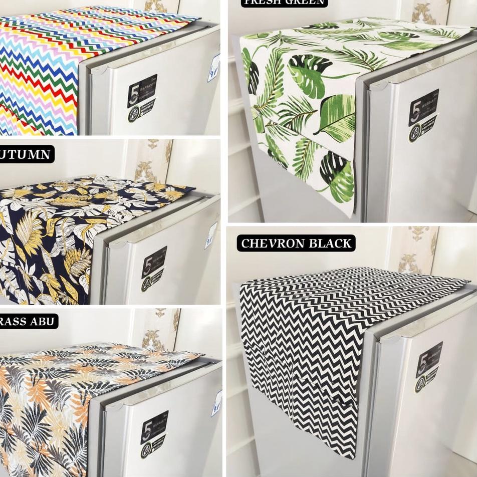 Terbaru.. Taplak Kulkas Bahan Kanvas Ukuran 40x120cm Part 1 | Tutup Kulkas Set Murah | Taplak Kulkas