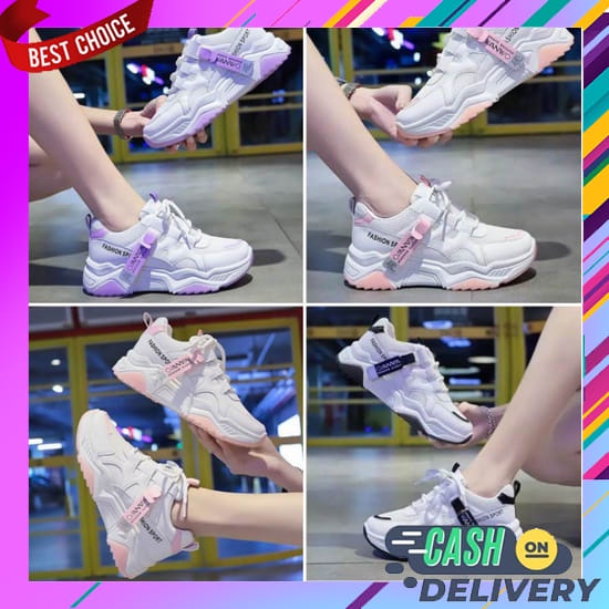 Sneakers Wanita Sr Import Hitam Tali Cowok Tinggi Sneaker Anak Perempuan Laki Asli Korea Pria Putih 