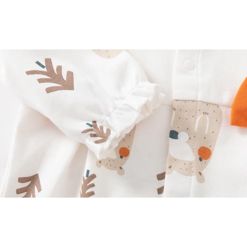 Jumper bayi perempuan lengan panjang 0-24 bulan impor korea motif bear dan flower oren lucu ala korea