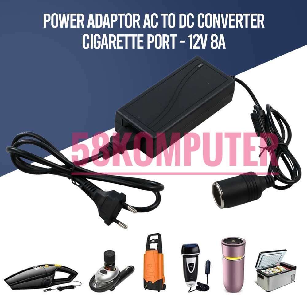 Adaptor Ac Ke Dc 12v Lighter Adaptor Lighter Converter Konverter 220V AC To 12V DC Lighter Socket Power Mobil Adaptor 12v 8A 9A Socket Lighter Adaptor Lighter Converter Konverter 220V AC To 12V DC Adaptor Ac Dc 12 Volt Adaptor Colokan Lighter Mobil