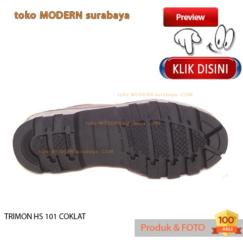 UKURAN JUMBO Sepatu pria safety slip on casual TRIMON HS 101 COKLAT