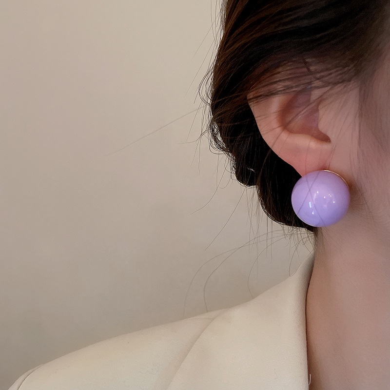 Versi Korea Anting Bola Berlebihan Perempuan ins Gaya Baru Desain Niche Influencer Trendi Anting Temperamen Pribadi Anting Perempuan