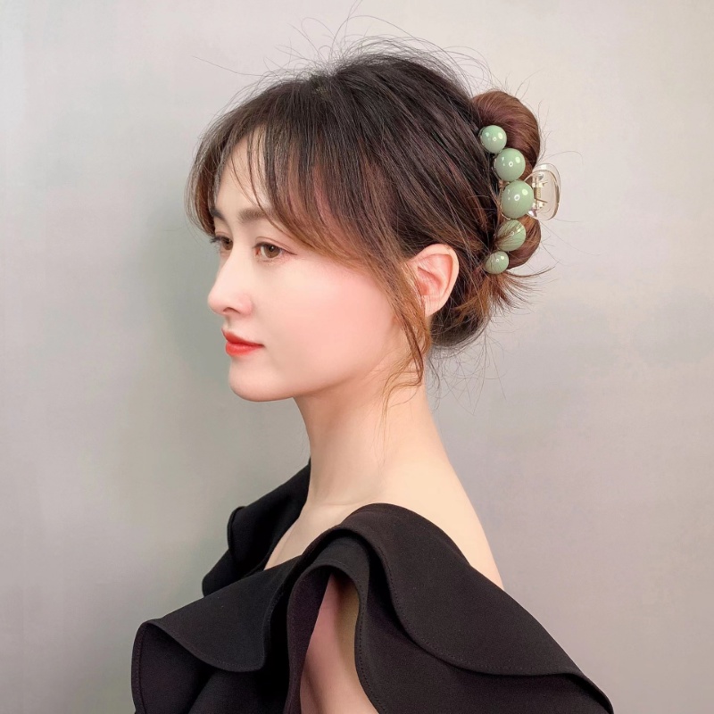 Korea Fashion Temperamen Baru Akrilik Mutiara Klip Rambut Hiu Besar Klip Rambut Cakar Rambut Pin Aksesoris Rambut