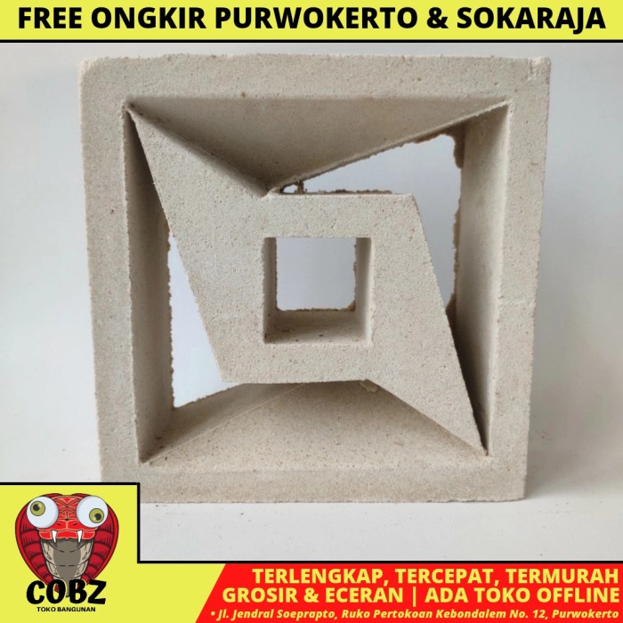 20 CM X 20 CM / NM 04 ROOSTER JALUSI LUBANG ANGIN BETON MOTIF PUTIH