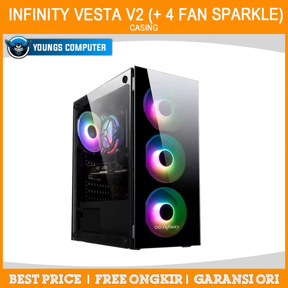 Gaming Case Infinity Vesta V2 (+ 4 Fan Sparkle) ATX PC Casing