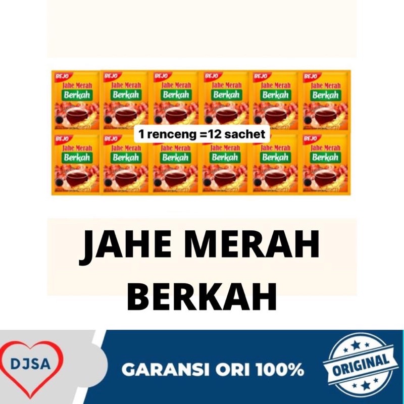 Bejo jahe merah BERKAH minuman jahe merah serbuk 1 renceng 12 sachet