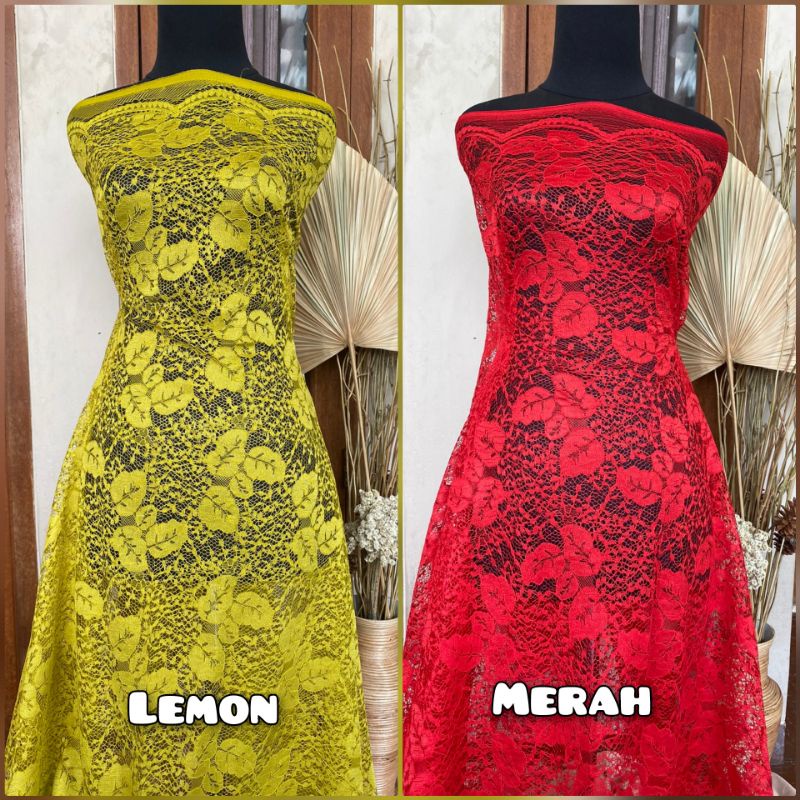 BROKAT DAUN/ LACE BAHAN KEBAYA. KAIN BROKAT. BRUKAT