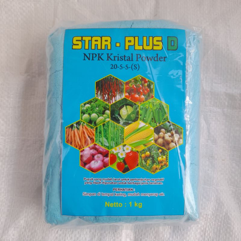 PUPUK NPK DAUN KRISTAL POWDER 20-5-5(S) STAR PLUS DAUN / NPK DAUN / NPK KRISTAL POWDER DAUN / 100% L