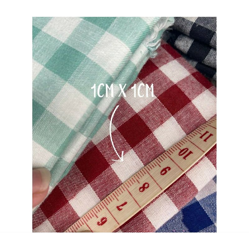 Kain Meteran - Katun kotak sedang | Motif kotak catur | Kotak Chambrey