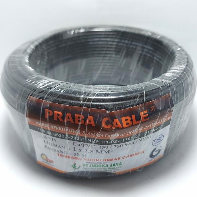 KABEL LISTRIK TUNGGAL 2,5 mm PRABA 50 METER SNI/LMK Non COD