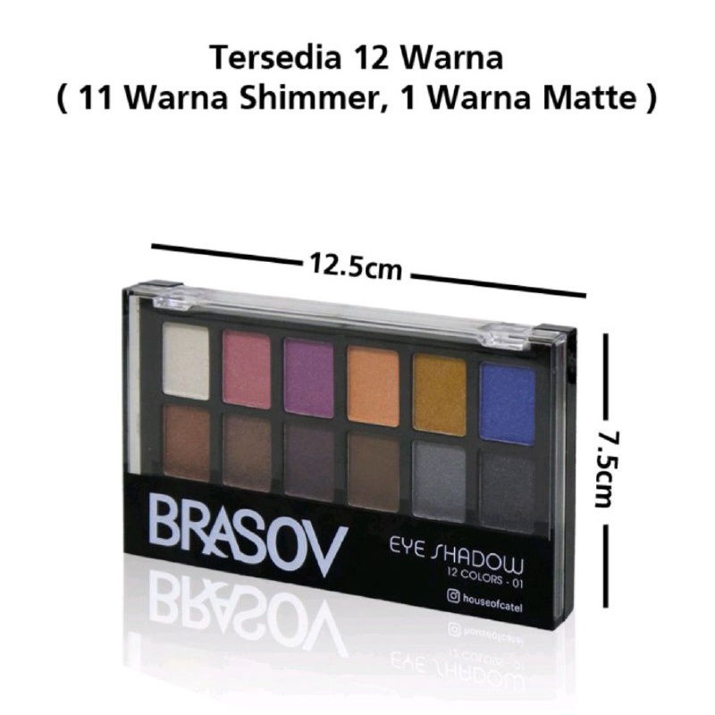 BRASOV EYESADOW PALETTE 12 COLORS - EYESADOW PALETTE 01 - 02