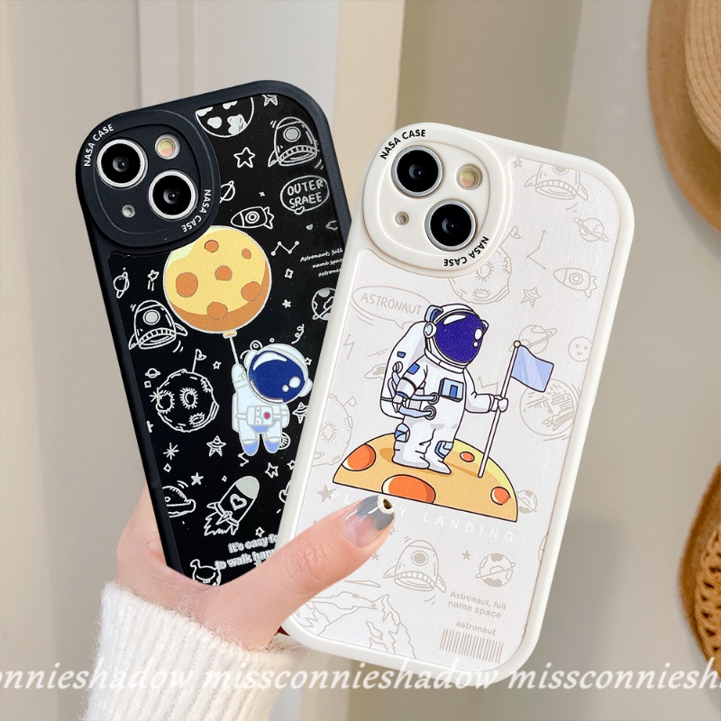Realme C53 C11 C12 C20 C25 C21 5i C15 C35 C31 C30 GT C25Y C21Y 8i 9i 8 7i C25s C3 C17 C20A C17 5 8Pro 6i 5s 6 6s C2 Trendy Merek NASA Kartun Astronot Luar Angkasa Soft Case Cover