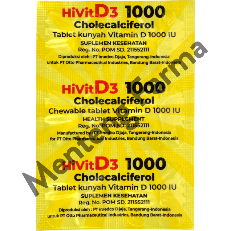 HiVit Vitamin D3 1000 IU 6 Tablet - Suplemen Vitamin D 1000 IU