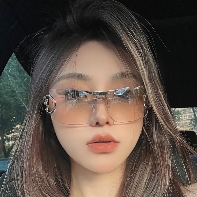 2023fashion Aesthetic Shades Sunglasses Untuk Wanita/Pria Kacamata Tanpa Bingkai Eyeglasses Colour