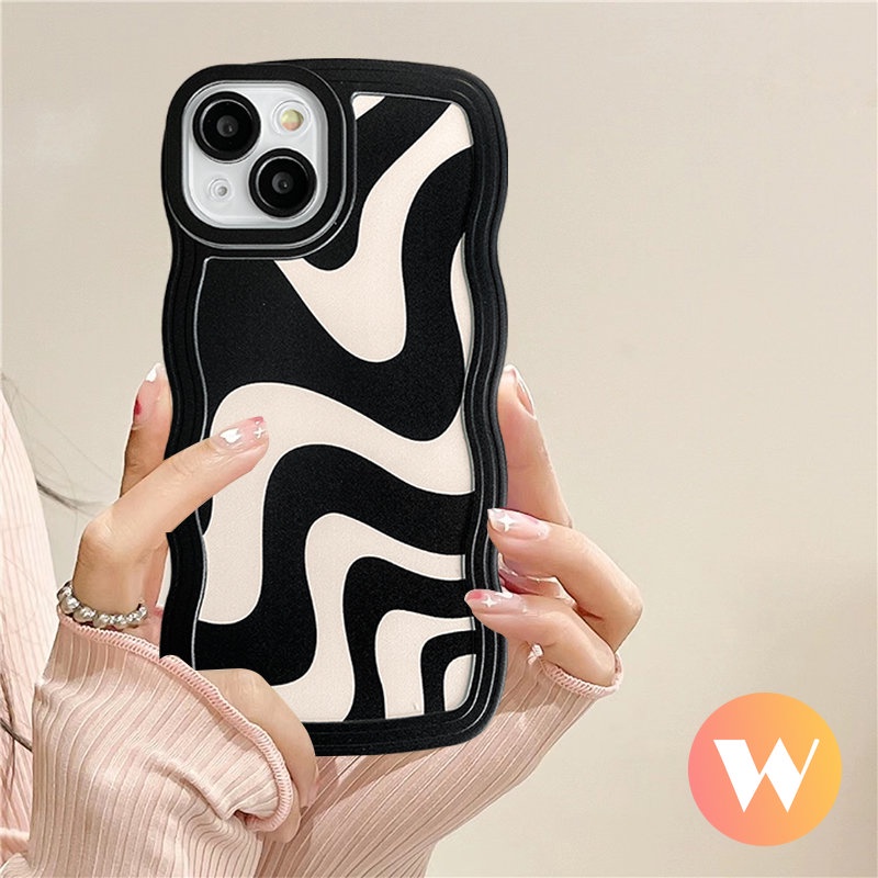 Art Zebra Pattern Wavy Edge Case Realme C33 C12 C25 C15 C30 C11 C25s C21Y C3 C35 C20 C1 C25Y C20A Realme 8pro 9i 8 6i 5i 5 5s 8i 7 7i 9 9pro+ Garis Tidak Teratur Sarung Tpu Lembut