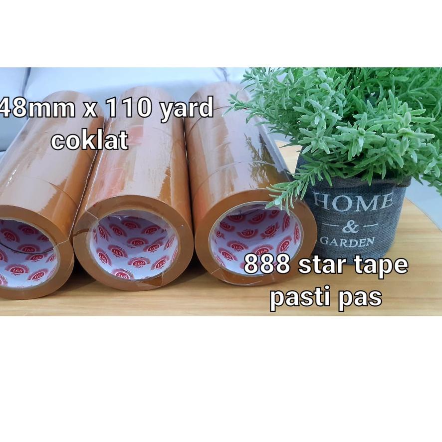 

Miliki ! LAKBAN BENING 888 STAR/NAWA TAPE 48 MM X 110 YARD 6 PCS BISA ..