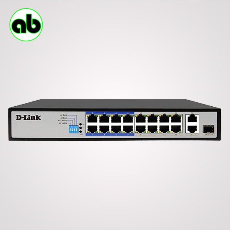 Switch PoE 18 port D-LINK DES F1018P-E 16PoE + 2Uplink