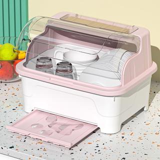 Rak Pengering Air Mangkok rak piring plastik Dengan Tutup Rak Piring Plastik Pengering Plus Tempat Sumpit