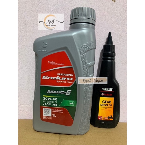 oli enduro matic G sae 20w-40 1 Liter &amp; Oli Gardan Yamalube 150ml Original