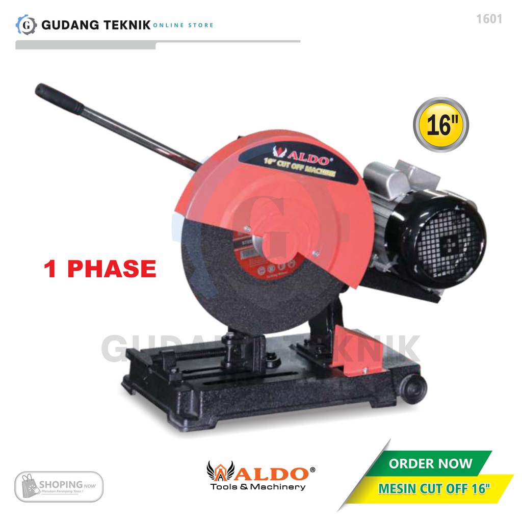 Mesin Potong Besi 16&quot; 2200W ALDO 1601 1PHASE / Mesin Cut Off Cutting Wheel 1PHASE 3HP 16inch  - Cut Off Machine 1PHASE 3HP