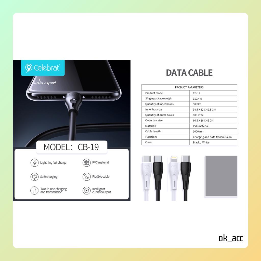 Kabel data cable Celebrat CB19T-i CBT19T-T CB09m CB09i CB09t charger chasan for android type C phone