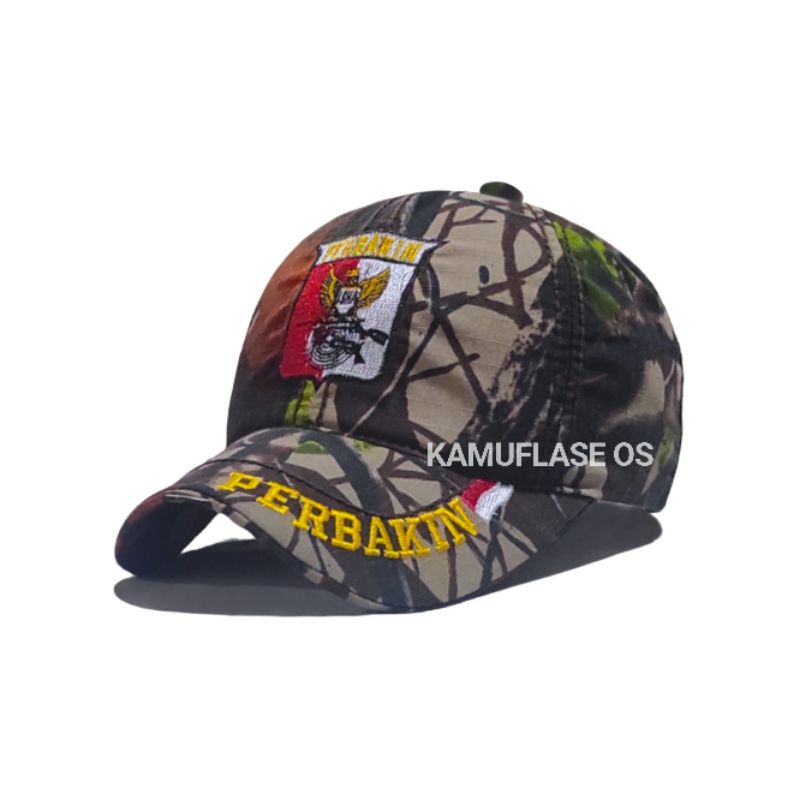 Tooi camo Brown bordir perbakin topi tactical camouflage topi kamuflase -FULL BROWN