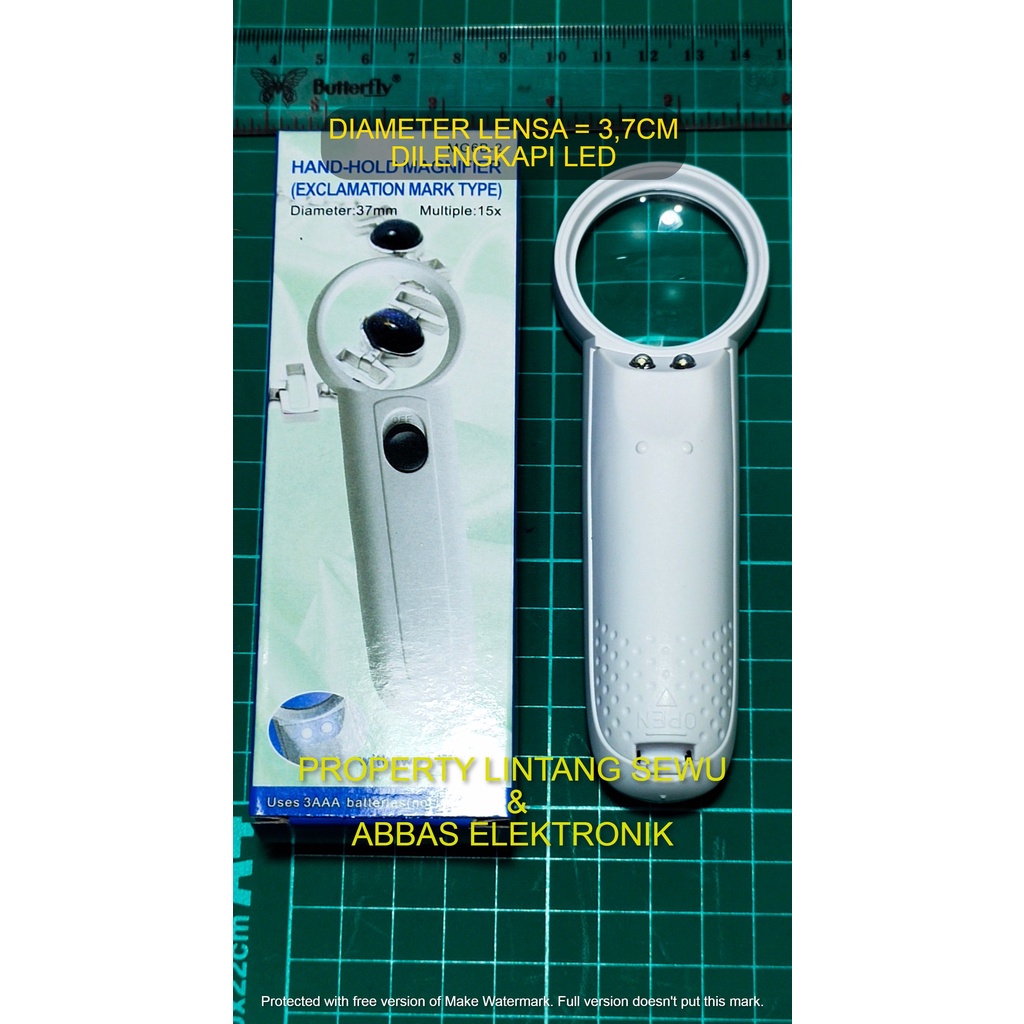 KACA PEMBESAR LOOP SURYAKANTA MAGNIFIER 3,7CM LED