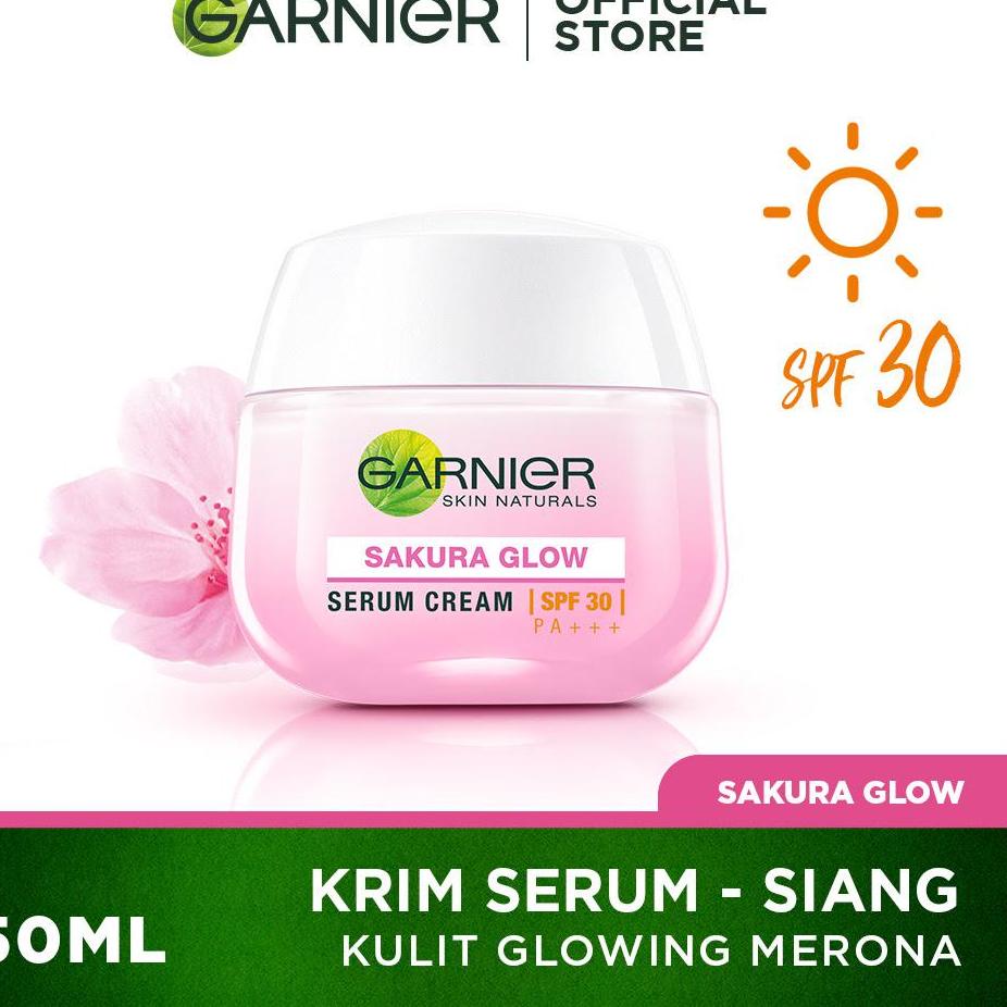 ↫ Garnier Sakura Glow Kit Day &amp; Night Cream - Moisturizer Skincare Krim Siang Malam (Light complete) ➠
