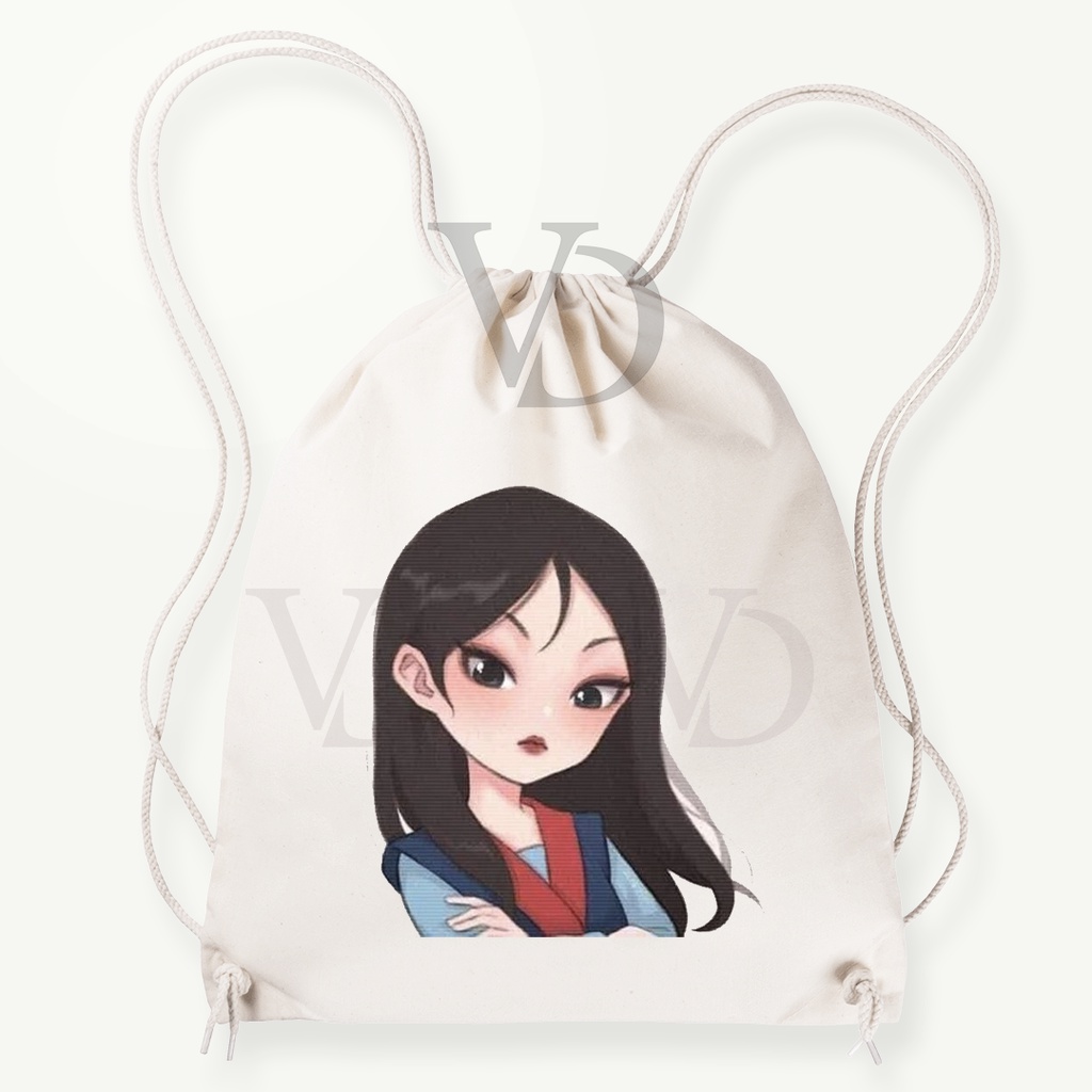 Tas Serut  kanvas / tas serut korea / tas lucu/ tas gendong kanvas / tas custom korea / tas motif disney girl