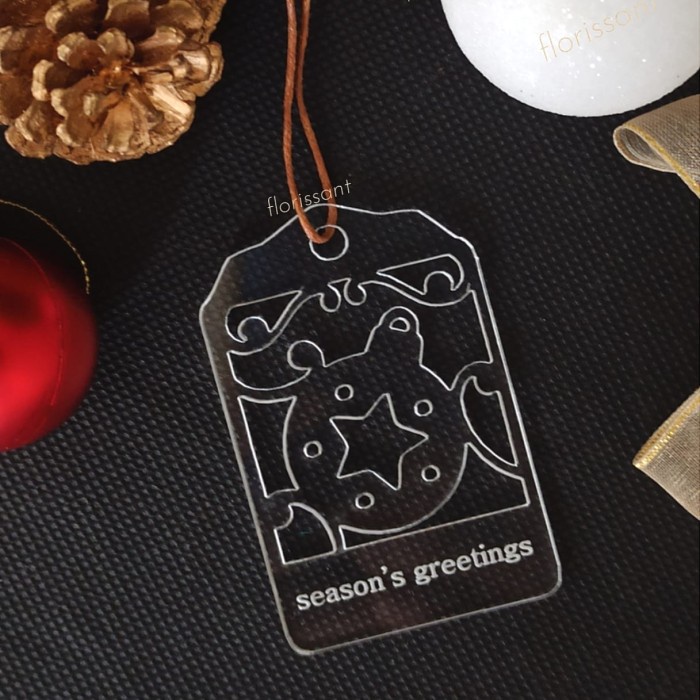 

Hang tag natal akrilik christmas acrylic aksesoris hampers pohon natal - Bell