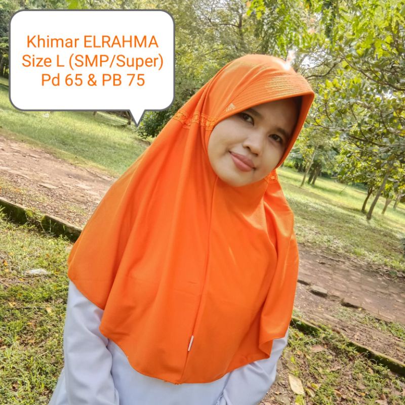 (SMP Super Size L) JILBAB INSTAN BERGO/ Hijab Khimar Kerudung Bergo Kaos Serut Anak Remaja Size L Sy
