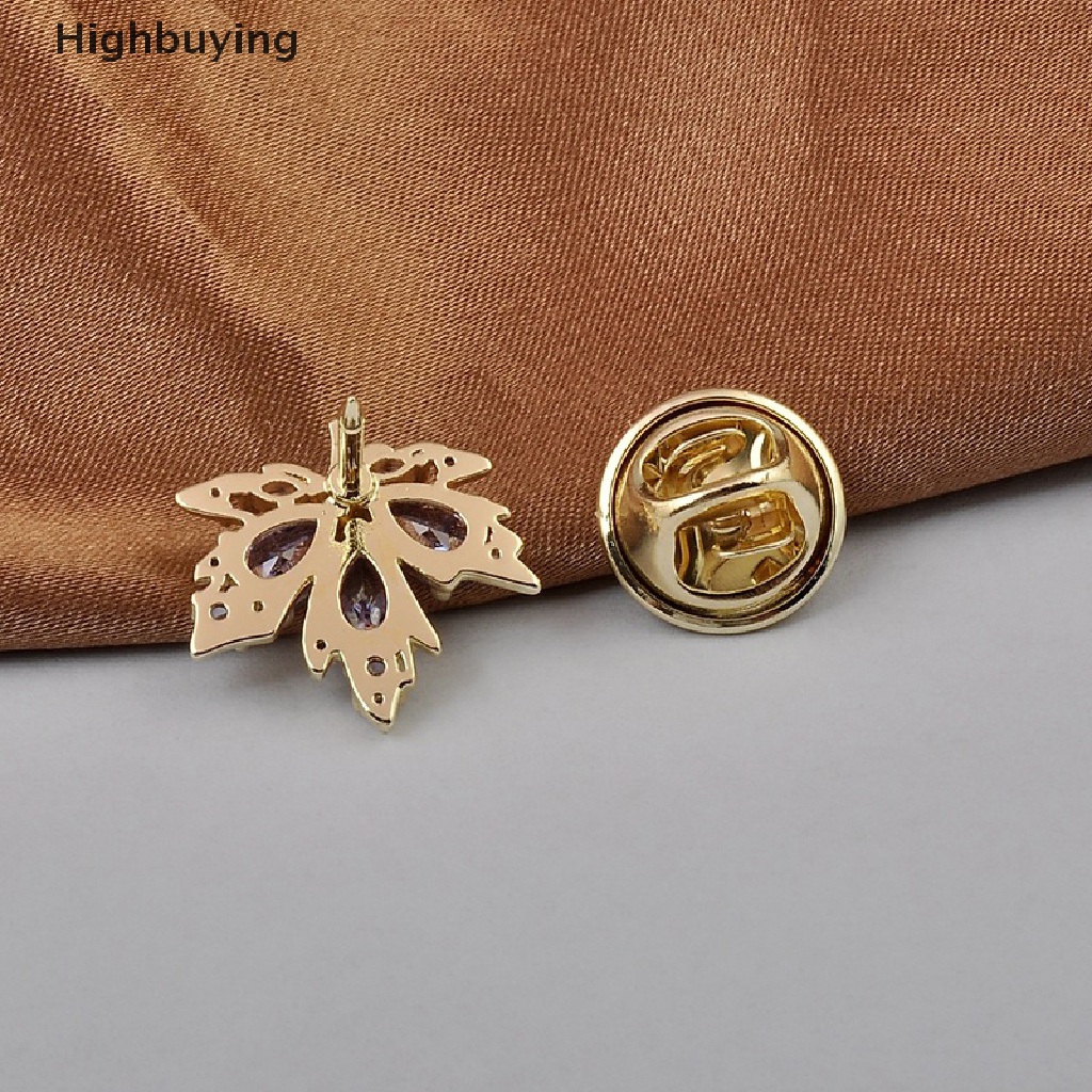 Hbid Mode Baru Zirkon Maple Daun Bros Elegan Kristal Mutiara Korsase Lapel Pin Cardigan Jas Lencana Bros Perhiasan Hadiah Aksesoris Glory