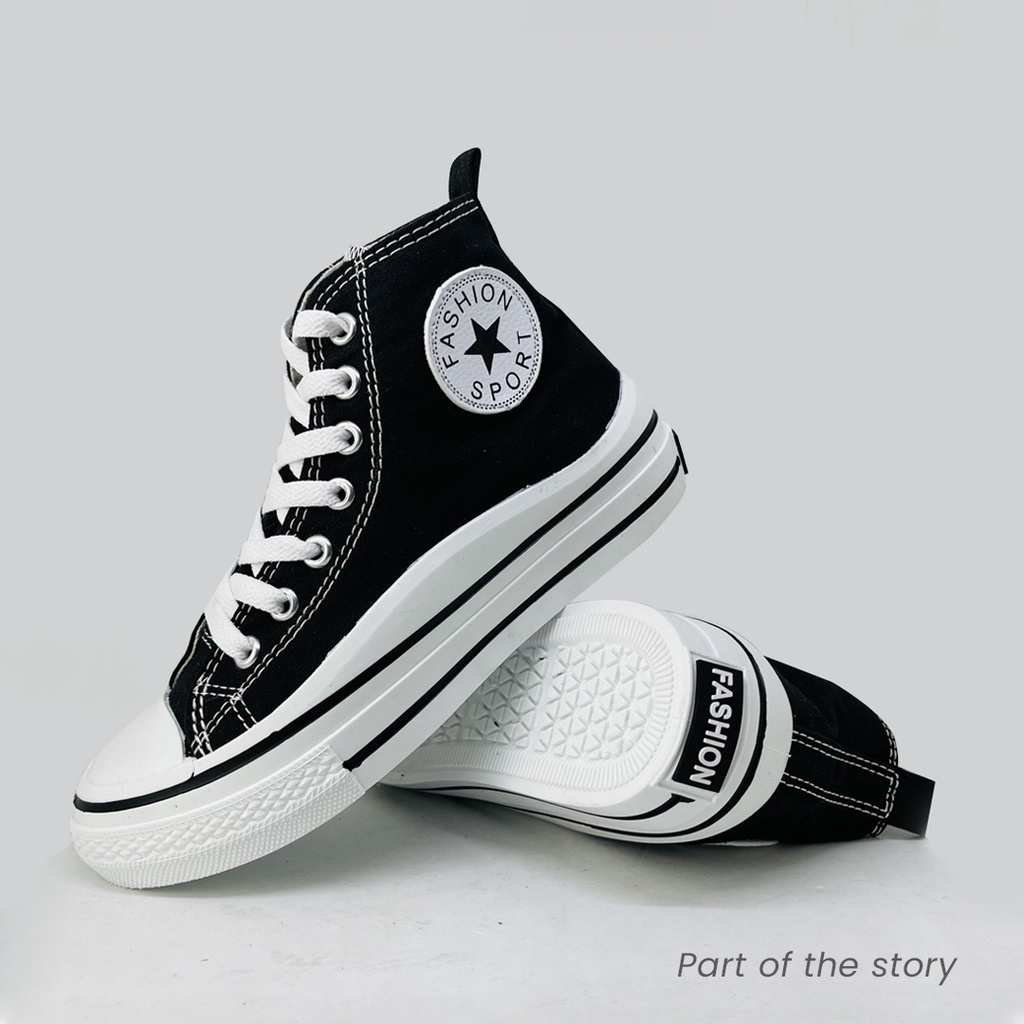 Sneakers Boots Premium Quality bahan Kanvas Import Sepatu Tinggi sekolah hitam Boot Hitam Murah sepatu safety fashion Viola Shoes