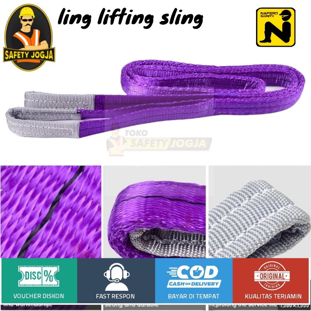 WEBBING SLING BELT 1 TON X 3 METER - LIFTING STRAP TALI PENGAMAN
