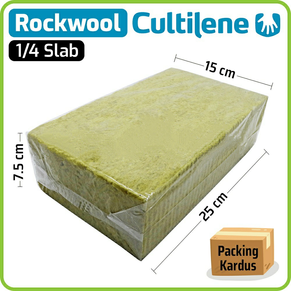 Rockwool Hidroponik Cultilene Media Tanam Hidroponik 1/4 Slab