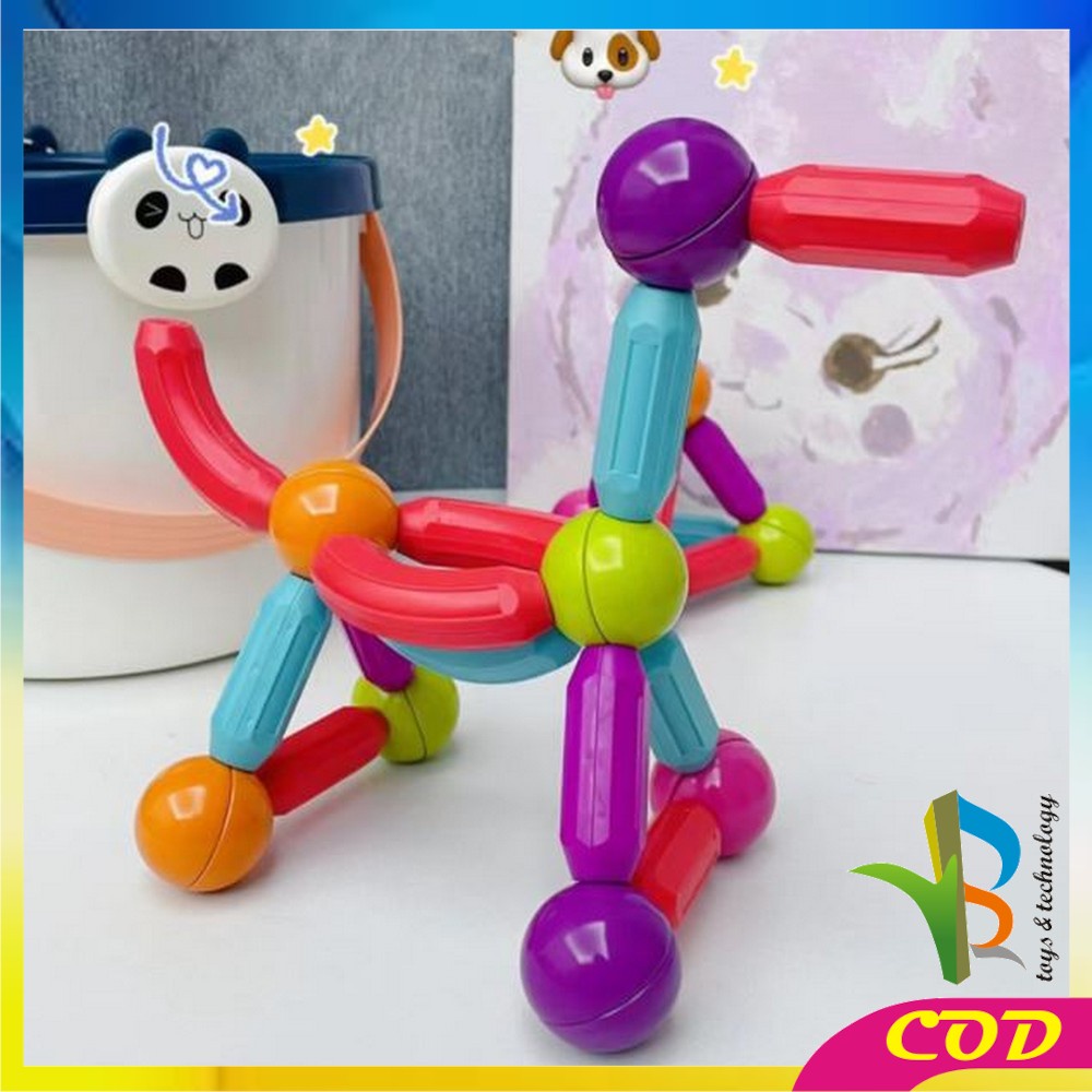 RB-M211 Mainan Kreatifitas Anak Magnetic Building Block Rods Mainan Magnetik Anak Magnetic Stick Toy / Magnetic Stick Building Blocks game