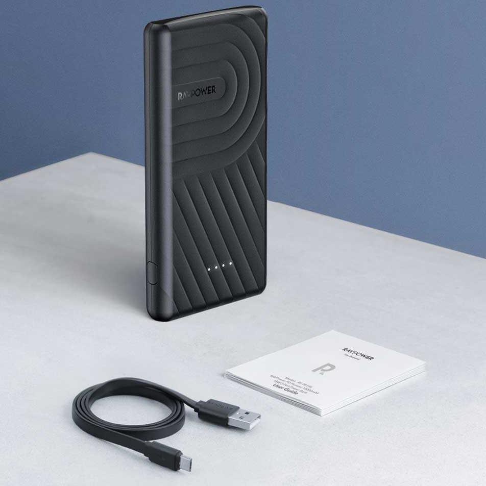 (G-A9A-✓) RAVPower Powerbank 10000 mAh 2-Port PD+QC Black [RP-PB195] kekinian
