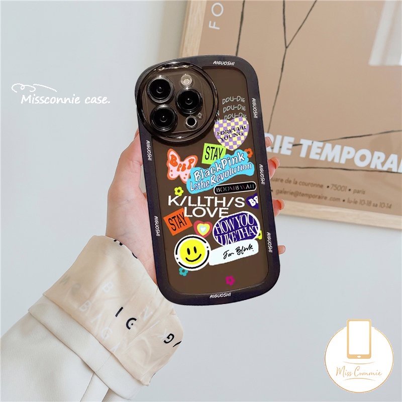 Redmi Note 10Pro Note 11Pro+11 10 11Pro 10s 8 9Pro 9s 8Pro POCO X3 NFC Pro M3 Redmi 10 9T 9 9A 10A 10C 9C Trend Casetify BlackPink Stiker Lucu Label Soft Airbag Shockproof Case