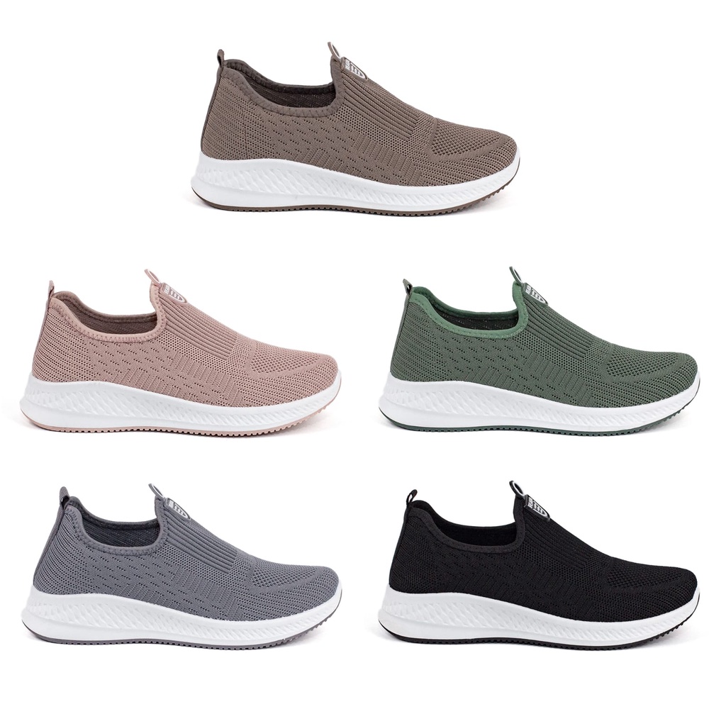 Sepatu Slip On Terbaru Sneakers Wanita Import Tanpa Tali Fashion Korea Casual Sport Shoes A033