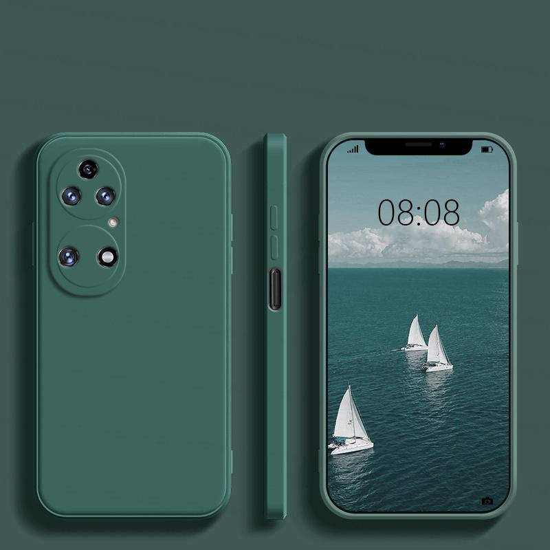 Untuk Huawei P50 P50 P50E P40 Pro Case Shockproof Casing Belakang Ponsel Silikon Cair Lembut