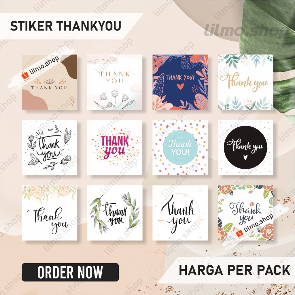 

(HARGA PER PACK) Stiker Terima Kasih, Stiker Label Thank You, Stiker Souvenir, Stiker Wedding, Cutting Kotak