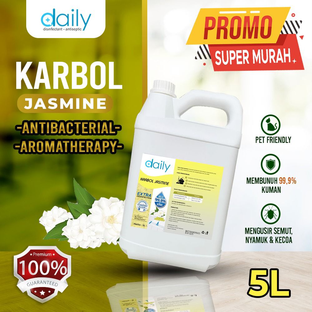 Karbol 5 Liter Anti Bakteri Nyamuk Serangga Minyak Sereh Asli Pembersih Lantai (WANGI SEREH BUBBLE GUM JASMINE)