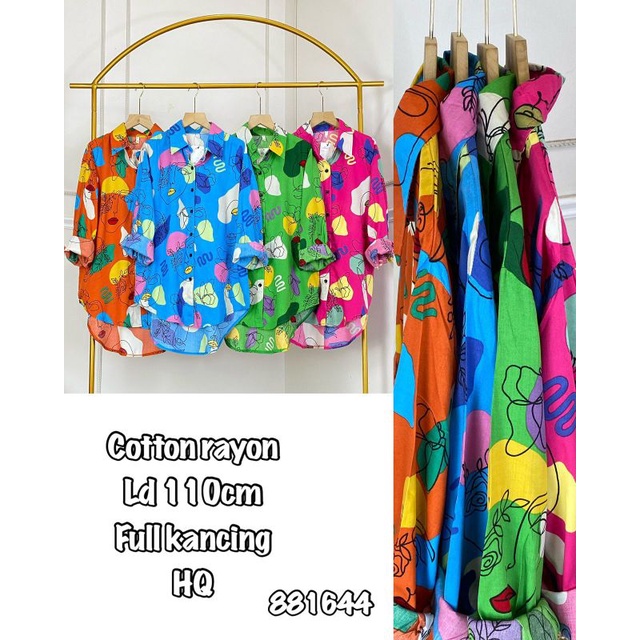 TOP RAYYON MOTIF  881644 // ATASAN IMPORT PREMIUM BKK // FASHION IMPORT PREMIUM BKK