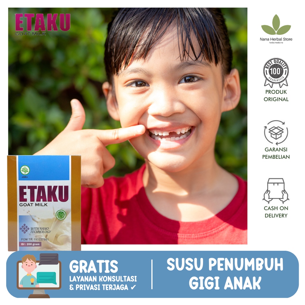 

Etaku Goat Milk Original Susu Kambing Etawa Bubuk Penumbuh Gigi Anak Ompong, Susu Kalsium Untuk Tulang Dan Gigi, Susu Untuk Pertumbuhan Otot Tulang Anak