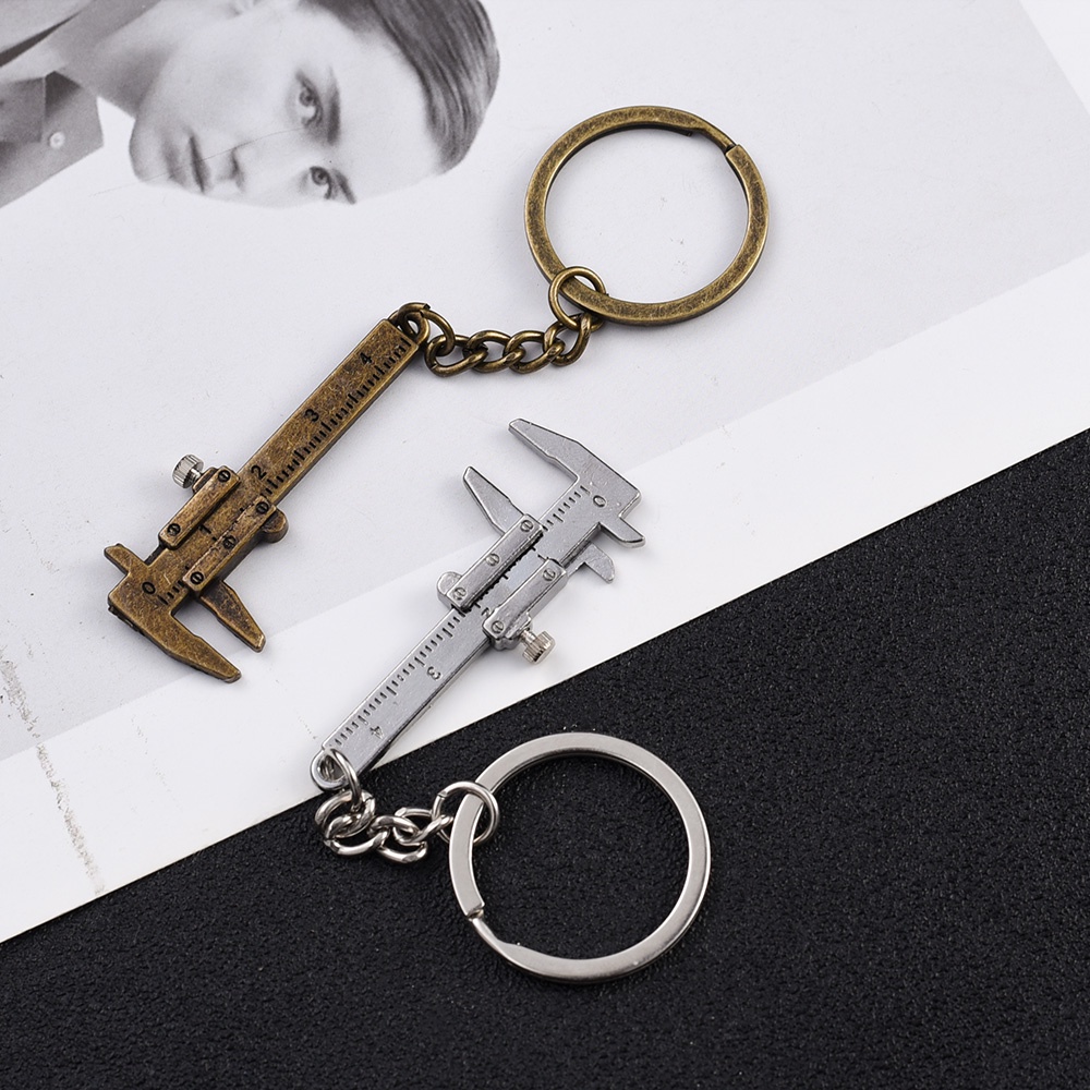 Key Ring For Car Keyring, Tas Wanita Gantungan Kunci Aksesoris Mini Vernier Caliper Keychain Portable Alat Ukur Gantungan Kunci Dekorasi Liontin Populer Kreatif Pria Klasik