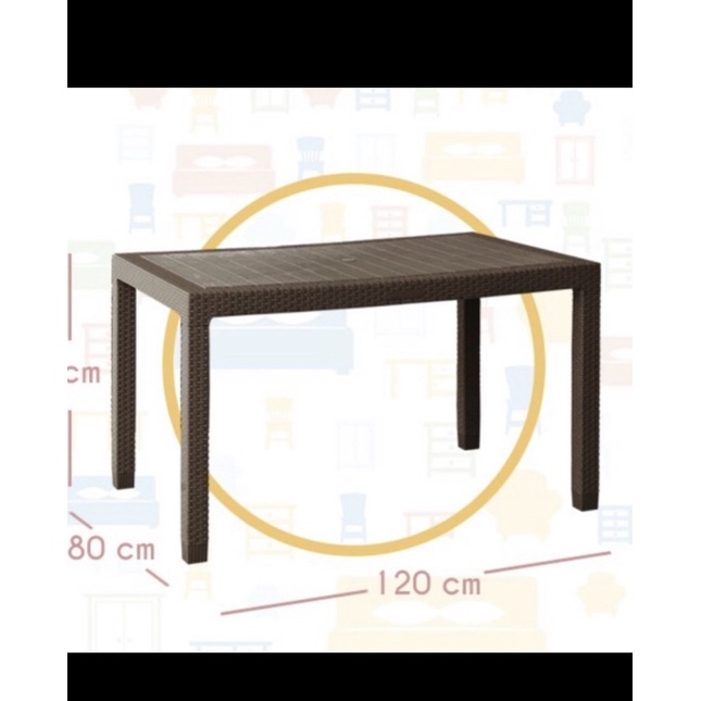 meja makan plastik Odt 120 Olymplast